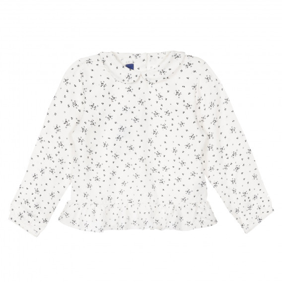 Памучна риза с флорален принт и къдрички, беж Chicco 251745 