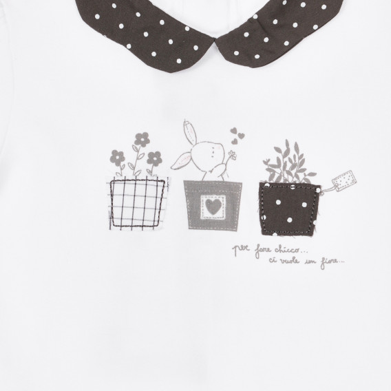Памучна рокля с графичен принт и панделка за бебе Chicco 251751 3