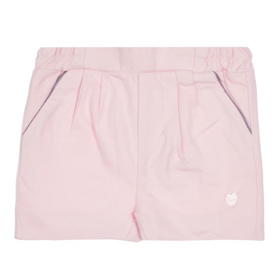 Памучни къси панталонки с апликация сърце за бебе, розови Chicco 252240 