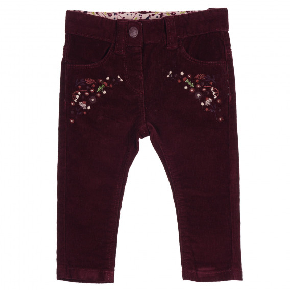 Памучен панталон с флорален принт за бебе, червен Chicco 252454 