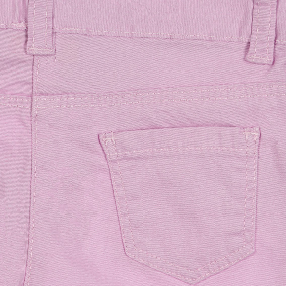Памучни дънки с апликация на цветя за бебе, лилави Chicco 252693 3