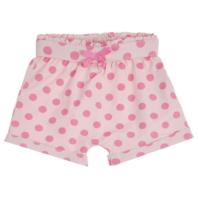 Памучни къси панталони с принт на точки за бебе, розов  252838