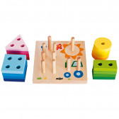 Дървена игра за редене - Форми и цветове, къщичка и слънце Woody 252930 4