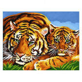 Рисуване по номера - голям размер - Тигри KSG crafts 253034 
