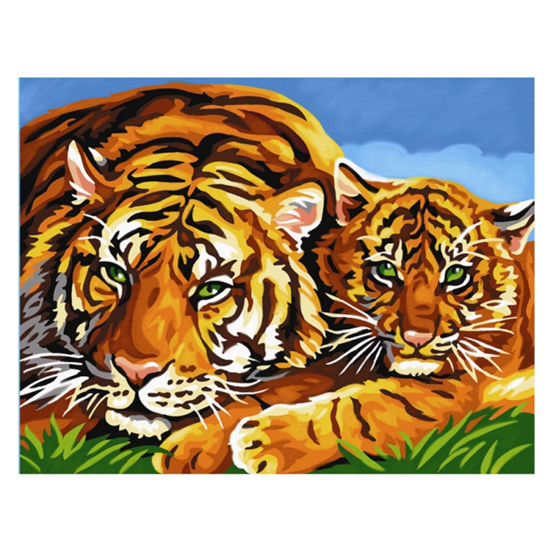 Рисуване по номера - голям размер - Тигри  253034