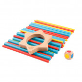 Настолна игра - Дървено микадо със зарче Tooky toy 253105 2