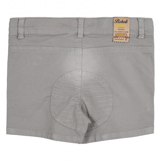 Къси памучни панталони за бебе момче в сив цвят Boboli 253257 4