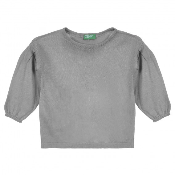 Пуловер с фигурални акценти за бебе, сив Benetton 253561 