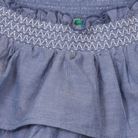 Памучна къса пола с къдрички за бебе, синя Benetton 253572 2