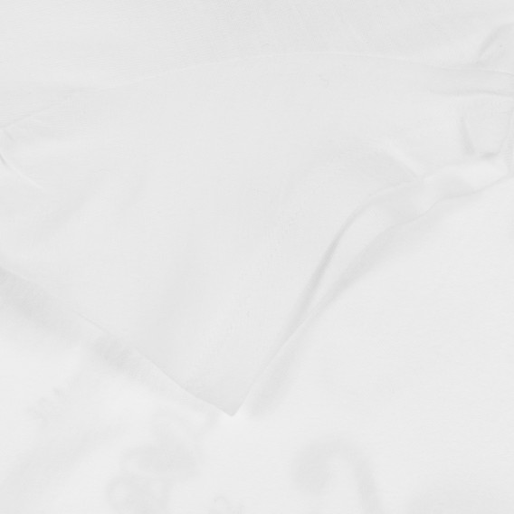 Памучна тениска с цветна лятна щампа, бяла Benetton 253671 3