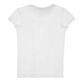 Памучна тениска с цветна лятна щампа, бяла Benetton 253672 4