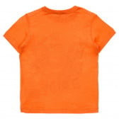 Памучна тениска с щампа на джунгла за бебе, оранжева Benetton 253696 4