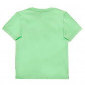 Памучна тениска щампа на скейтборди, зелена Benetton 253712 4
