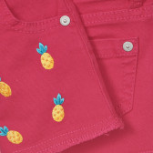 Къс дънков панталон с бродирани ананаси, розов Benetton 253739 3