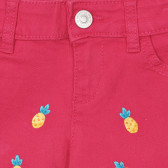 Къс дънков панталон с бродирани ананаси, розов Benetton 253740 4