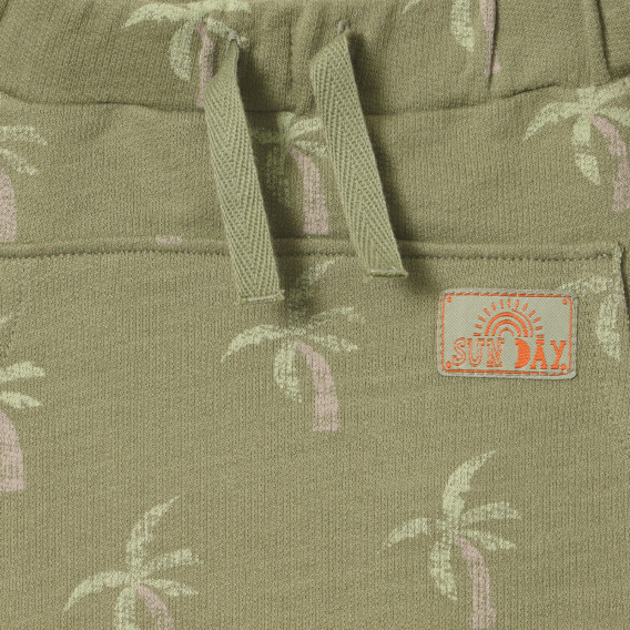 Памучни къси панталонки за бебе, зелени Benetton 253758 2