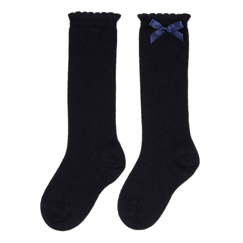 Дълги чорапи с панделка, сини  253793