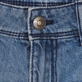 Къс дънков панталон с флорална бродерия, син Benetton 253808 3