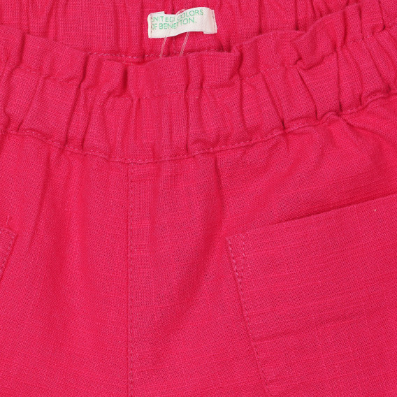 Памучен къс панталон с джобчета, розов Benetton 253810 2