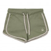 Памучен къс панталон за бебе, зелен Benetton 253860 