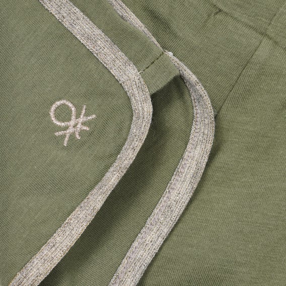 Памучен къс панталон за бебе, зелен Benetton 253862 2
