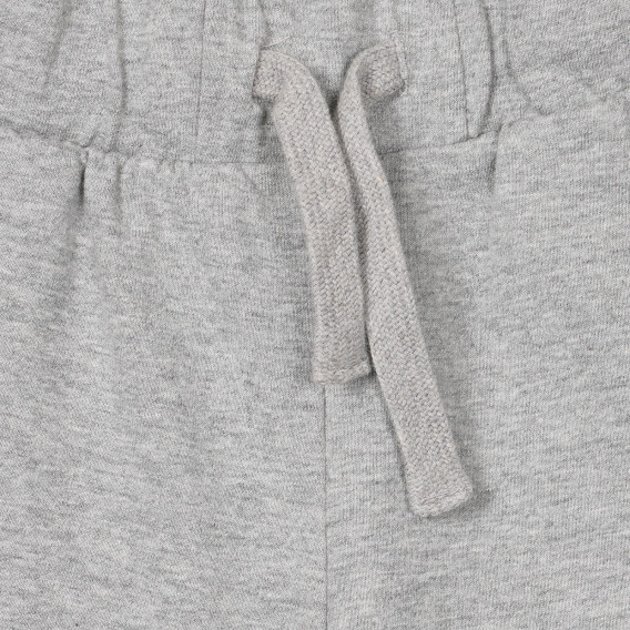 Къс памучен панталон с апликация и щампа, сив Benetton 253883 3