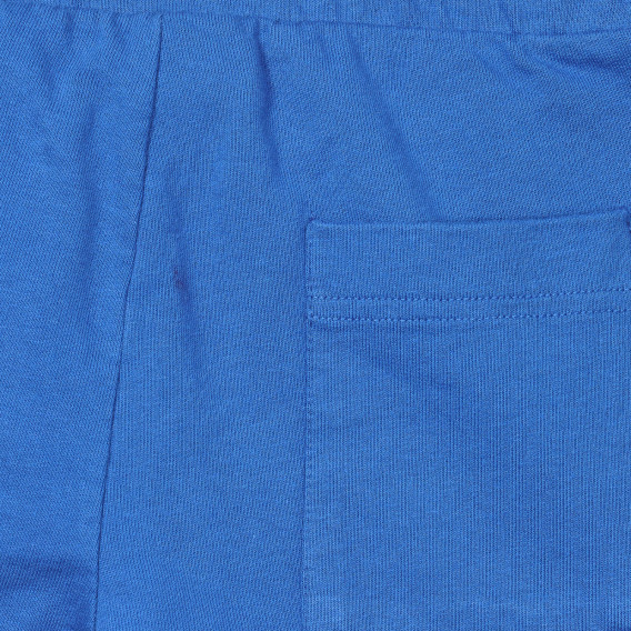 Памучни къси панталонки с апликация и щампа, сини Benetton 253902 3