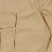 Памучен къс панталон с карго джобове, бежов Benetton 253944 3
