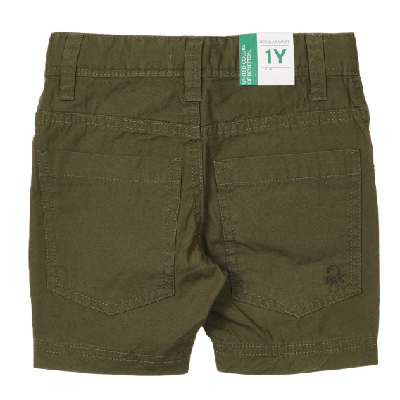 Къс памучен панталон за бебе, зелен Benetton 253959 4