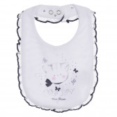 Памучен лигавник с принт на коте, бял Chicco 254154 