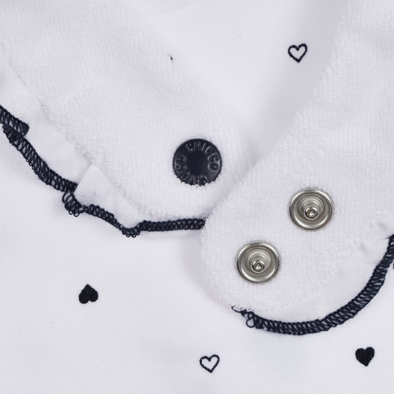 Памучен лигавник с принт на коте, бял Chicco 254156 3