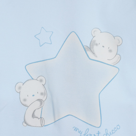 Памучен гащеризон с мечета и звезди за бебе, светлосин Chicco 254168 2