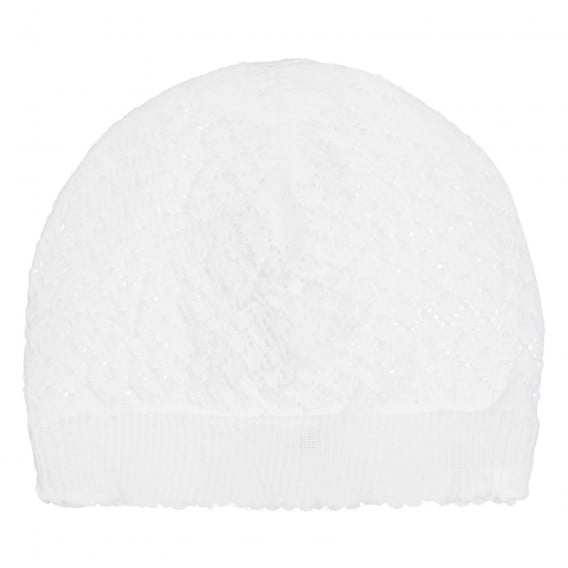 Памучна плетена шапка за бебе, бяла Chicco 254203 