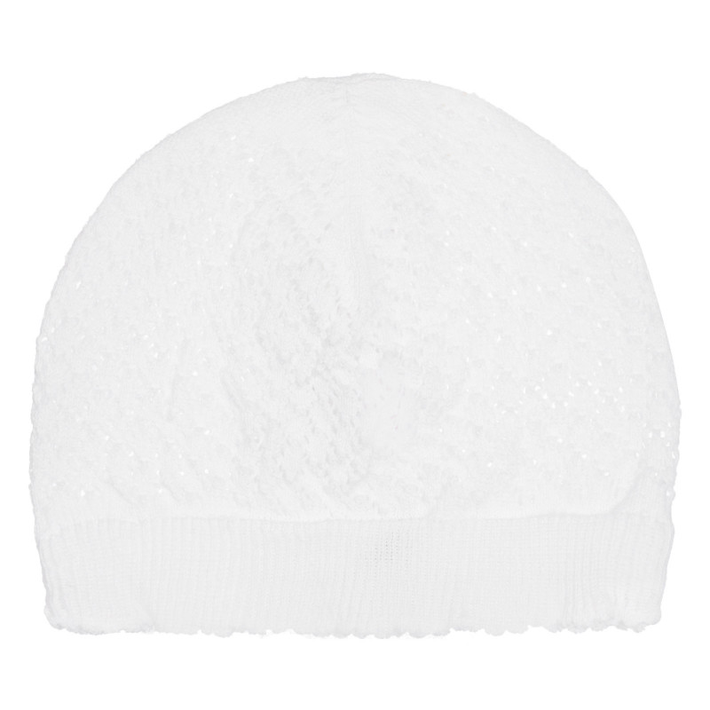 Памучна плетена шапка за бебе, бяла  254203