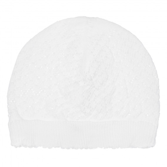Памучна плетена шапка за бебе, бяла Chicco 254205 3