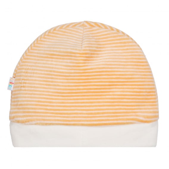 Памучна шапка в оранжево и бяло райе за бебе Chicco 254212 