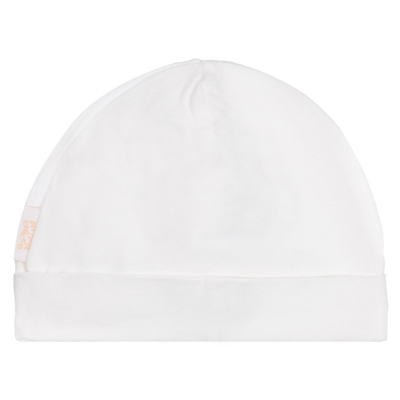 Памучна шапка с подгъв за бебе, бяла  254224