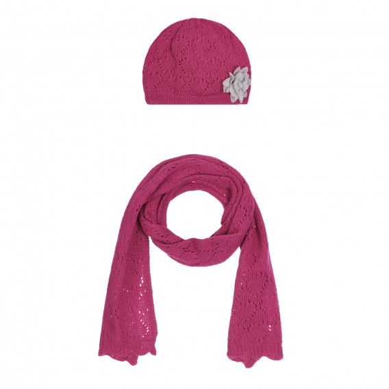 Комплект шал и шапка за бебе, розови Chicco 254236 