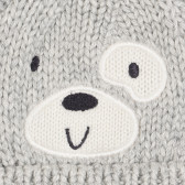 Плетена шапка с апликация на куче за бебе, сива Chicco 254246 2