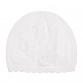 Памучна шапка с панделка за бебе, бяла Chicco 254282 2