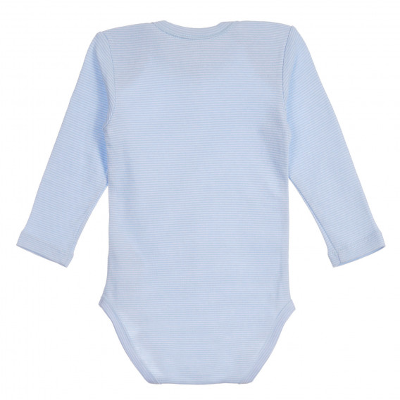 Памучен комплект от два броя бодита с дълъг ръкав за бебе, бяло и синьо Chicco 254312 7