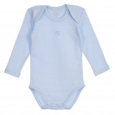 Памучен комплект от два броя бодита с дълъг ръкав за бебе, бяло и синьо Chicco 254317 6