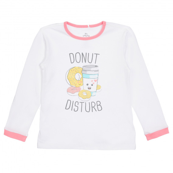 Памучна пижама DONUT с розови акценти, бяла Chicco 254393 2