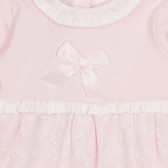 Памучен гащеризон с флорални мотиви за бебе, розов Chicco 254412 2