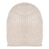 Памучна плетена шапка с блестящи акценти за бебе, беж Chicco 254433 