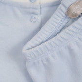 Памучен комплект от блуза и ританки с мече и коте за бебе, син Chicco 254502 4