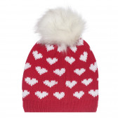 Плетена шапка с принт на сърца за бебе, червена Chicco 254566 3