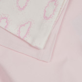 Памучен комплект от два броя потници с облачета, бяло и розово Chicco 254577 4