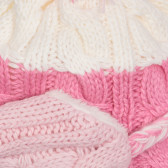 Плетена шапка с помпон за бебе, розова Chicco 254646 2