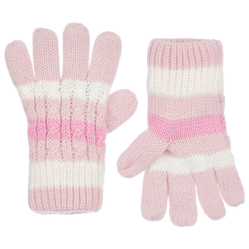Ръкавици в бяло и розово райе  254655